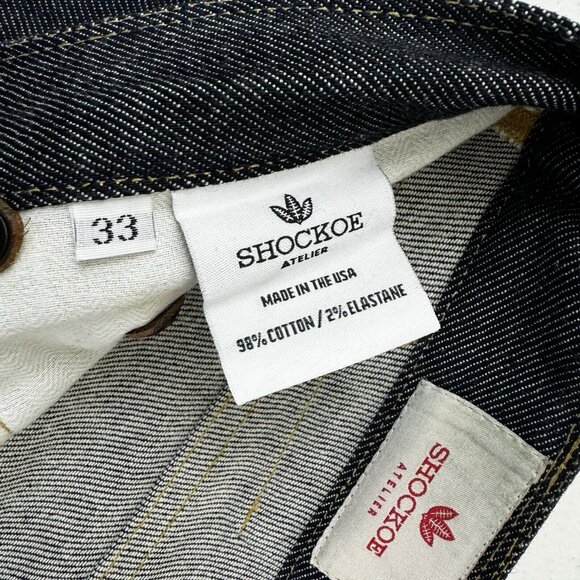 Shockoe Atelier Slim Candiani Stretch Button Fly Dark Jeans 33 Batch 934 3 Of 12 - Picture 11 of 16